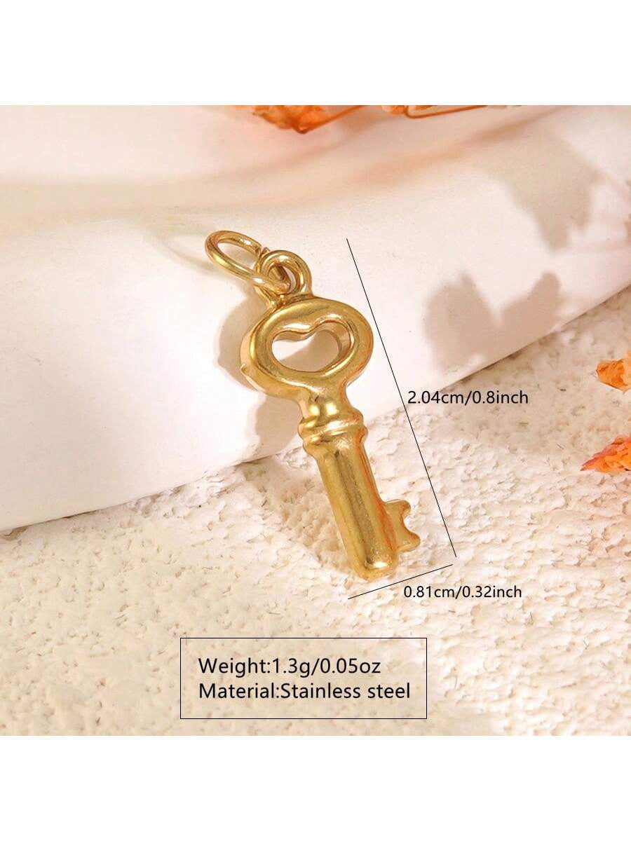 Vintage Heart Stainless Steel Plated Charm Bar Pendant