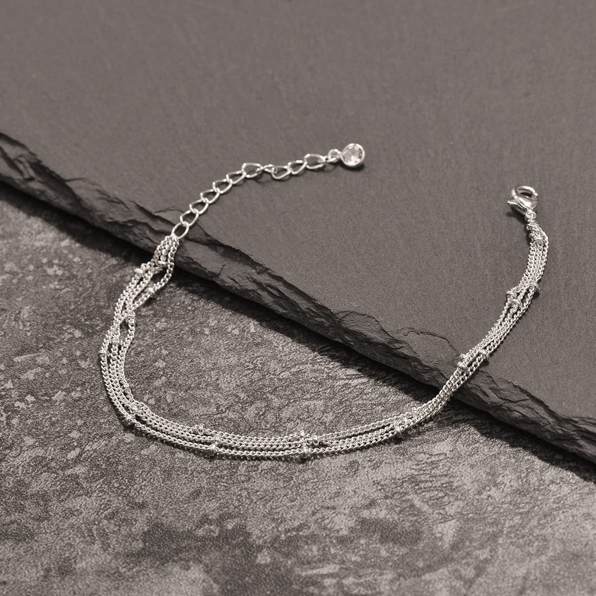Minimalist Geometric Rhinestone Plated Alloy Bracelet