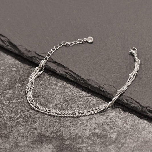 Minimalist Geometric Rhinestone Plated Alloy Bracelet