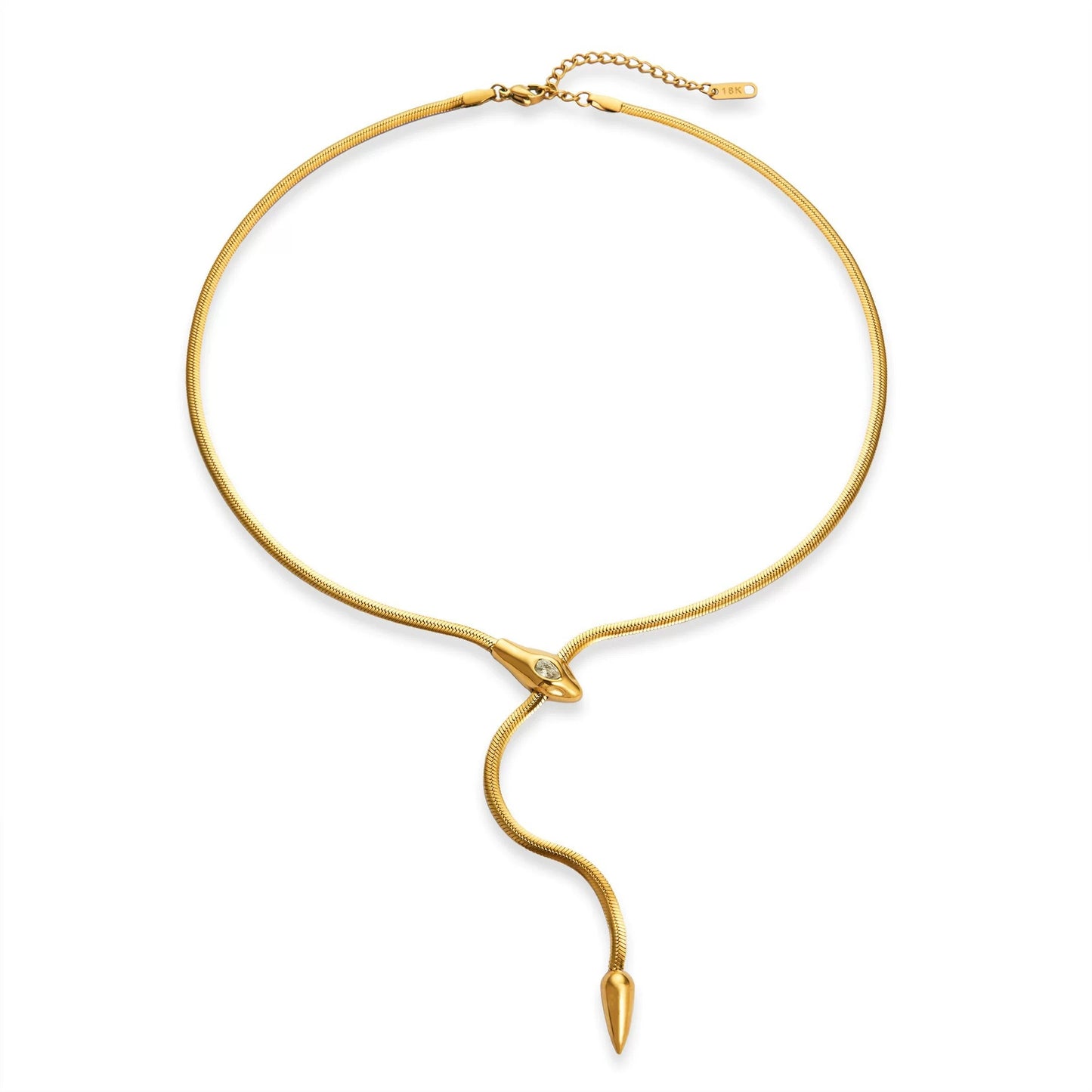 Minimalist Elegant Snake Shape Titanium Steel Plated Necklace for Women