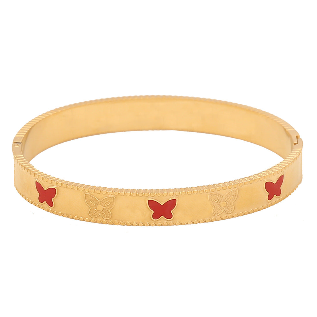 Bracciale Minimalista a Farfalla da Donna in Acciaio Inossidabile con Finitura Placcata