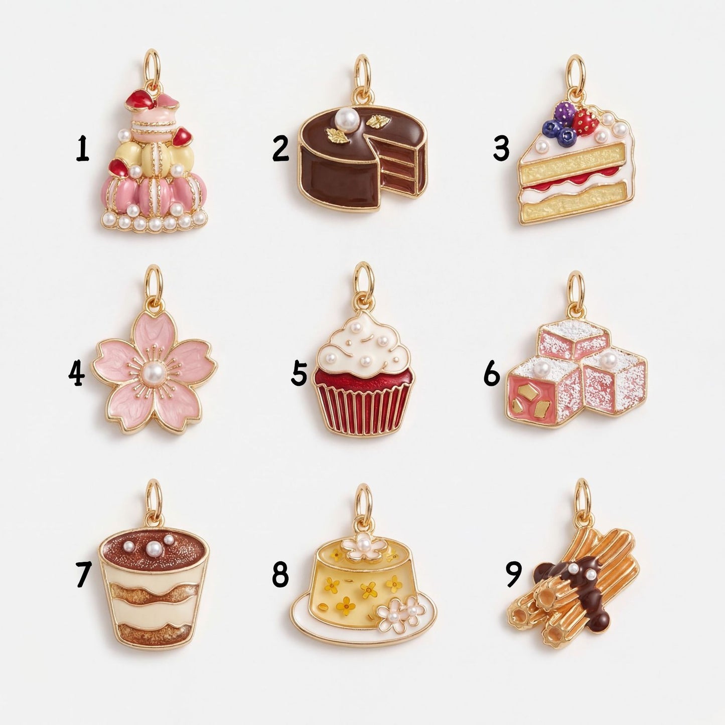 Sweet Plated Brass Food Series Charm Bar