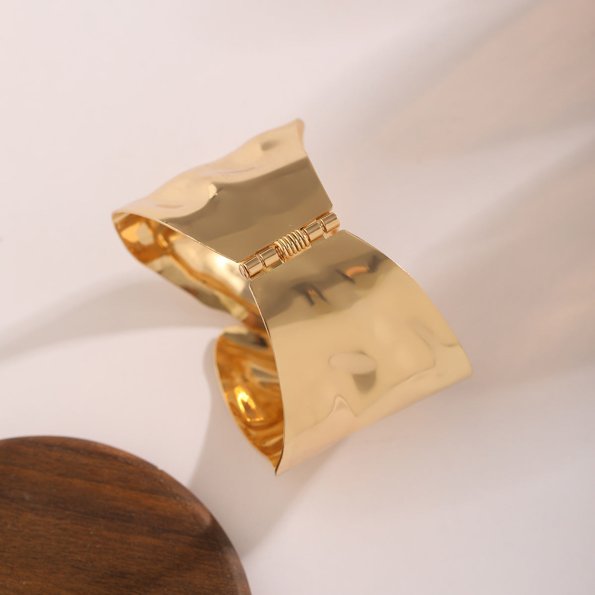 Punk Geometric Oval Plated Iron Adjustable Cuff Bracelet