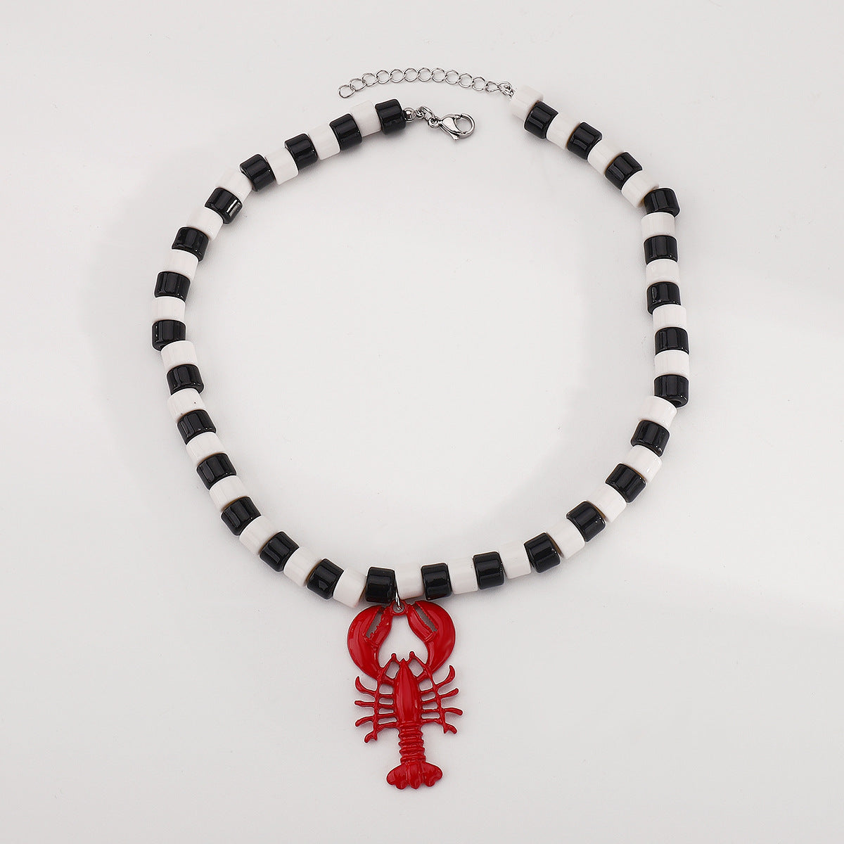Minimalist Animal-Shaped Enamel Pendant Necklace with Geometric Design in Alloy and Resin for Women