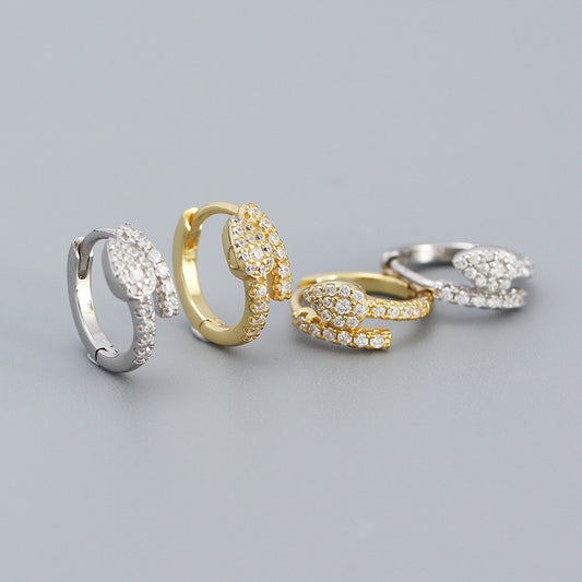 Pendientes de aro de plata de ley 925 con circonitas cúbicas y animales de Sweet Streetwear