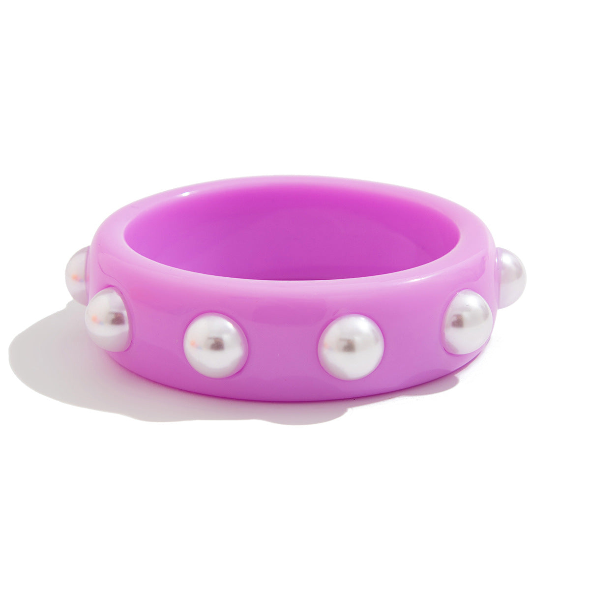 Sweet Irregular Faux Pearl Resin Plated Bracelet Set
