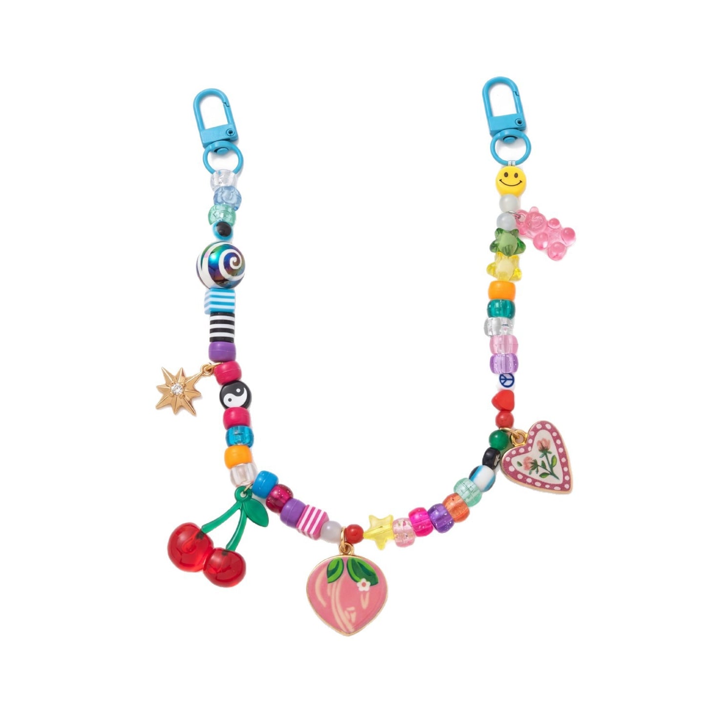 Vintage Elegant Geometric Cherry Heart Teardrop Bell Alloy Plated Bag Charm