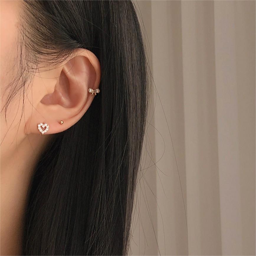Pendientes de Plata de Ley 925 Minimalistas con Circonitas Cúbicas Geométricas