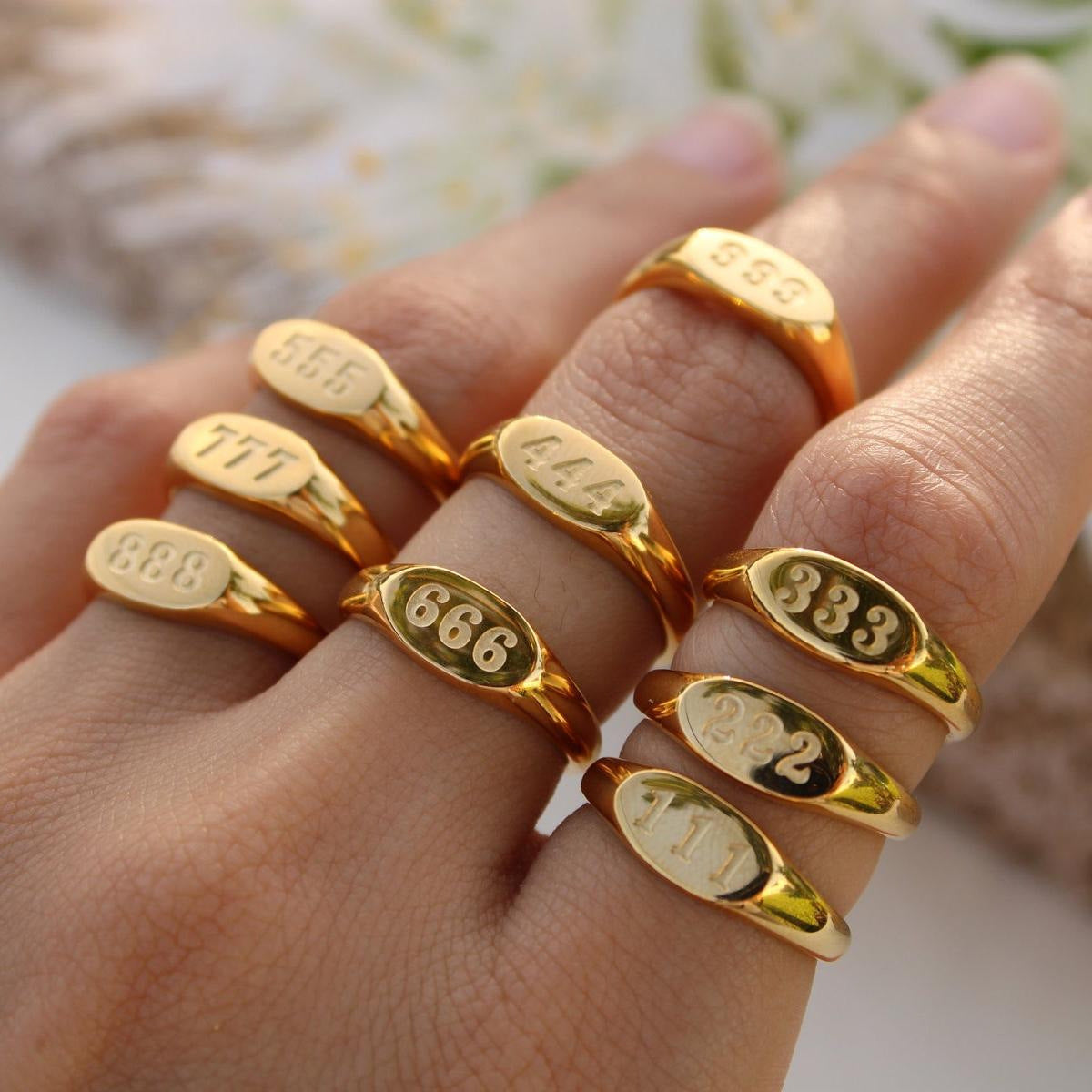 Vintage Minimalist Titanium Steel Digit Ring with Plated Finish for Women