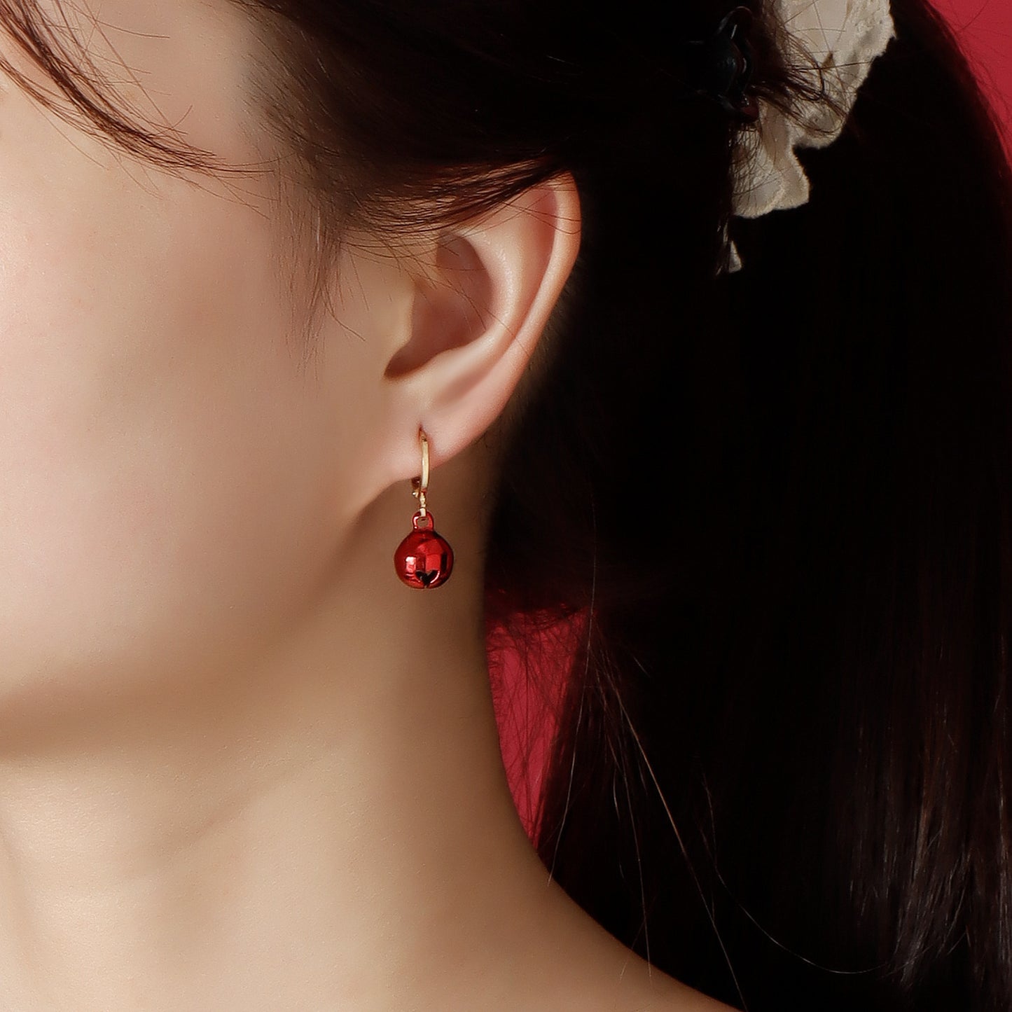 Geometric Christmas Bell Earrings for Women and Men with Plated Metal Finish