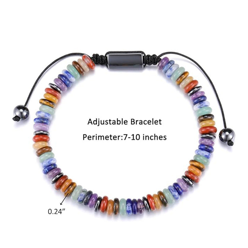 Minimalist Ethnic Natural Stone Crystal Round Geometric Beaded Bracelet for Women