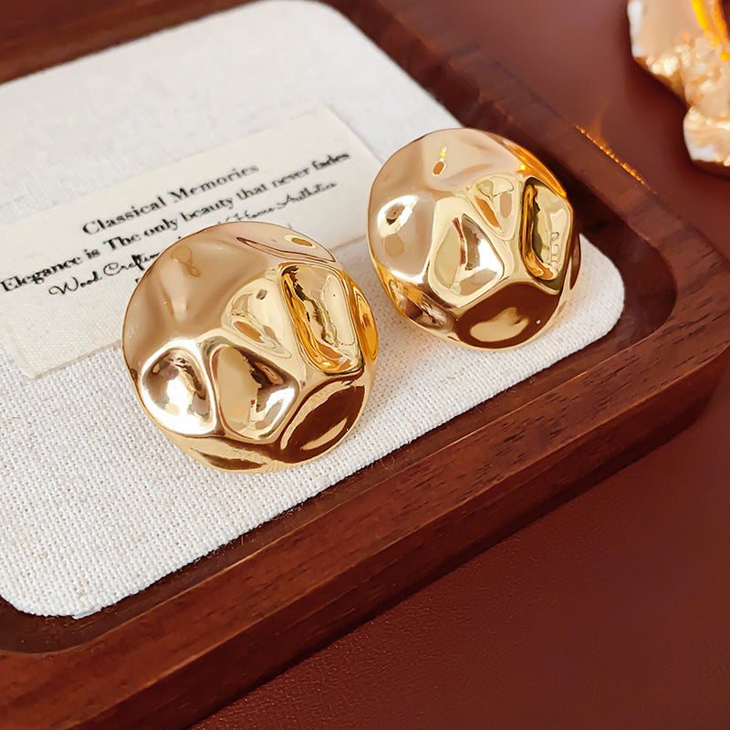 Pendientes colgantes de metal con acabado chapado, diseño floral geométrico de corazón, estilo vintage chic para mujer