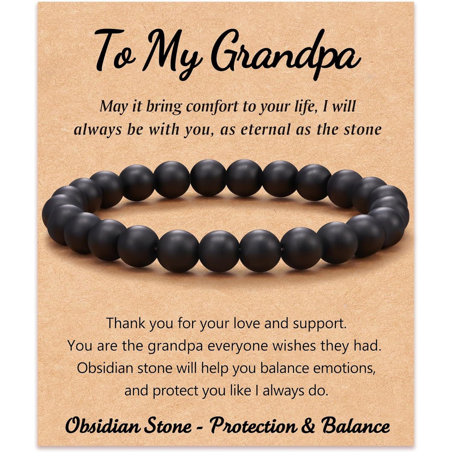 Men's Geometric Round Agate Beaded Bracelet