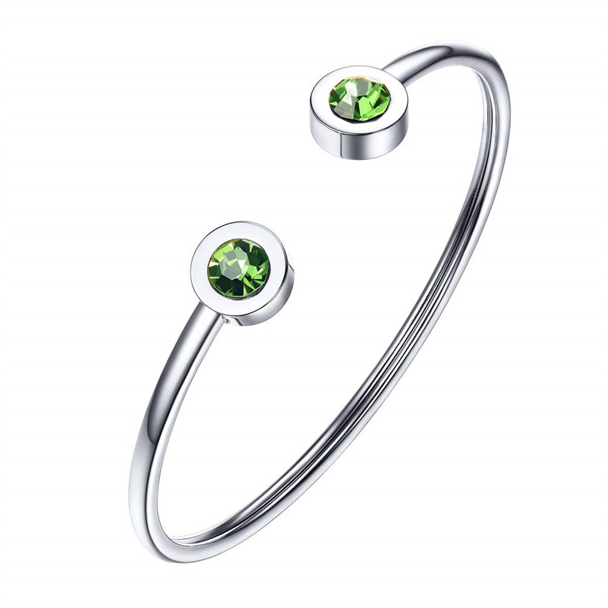 Pulsera minimalista geométrica de acero inoxidable con piedra de nacimiento de diciembre para mujer