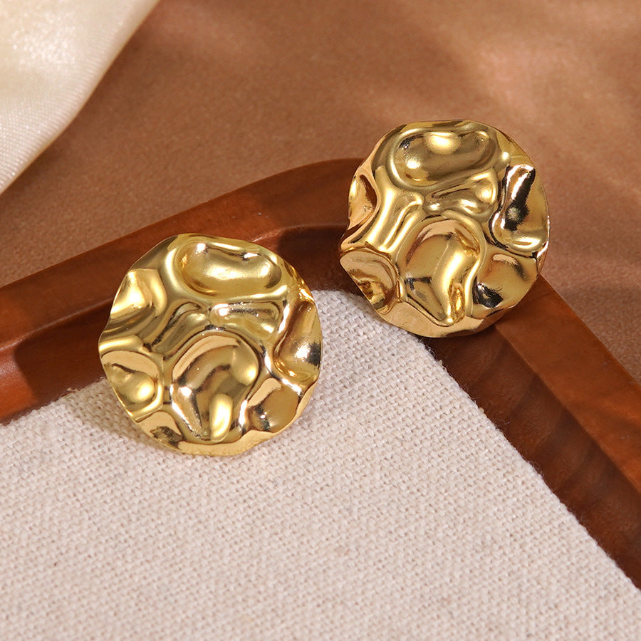 Vintage Geometric Round Plated Stainless Steel Earrings