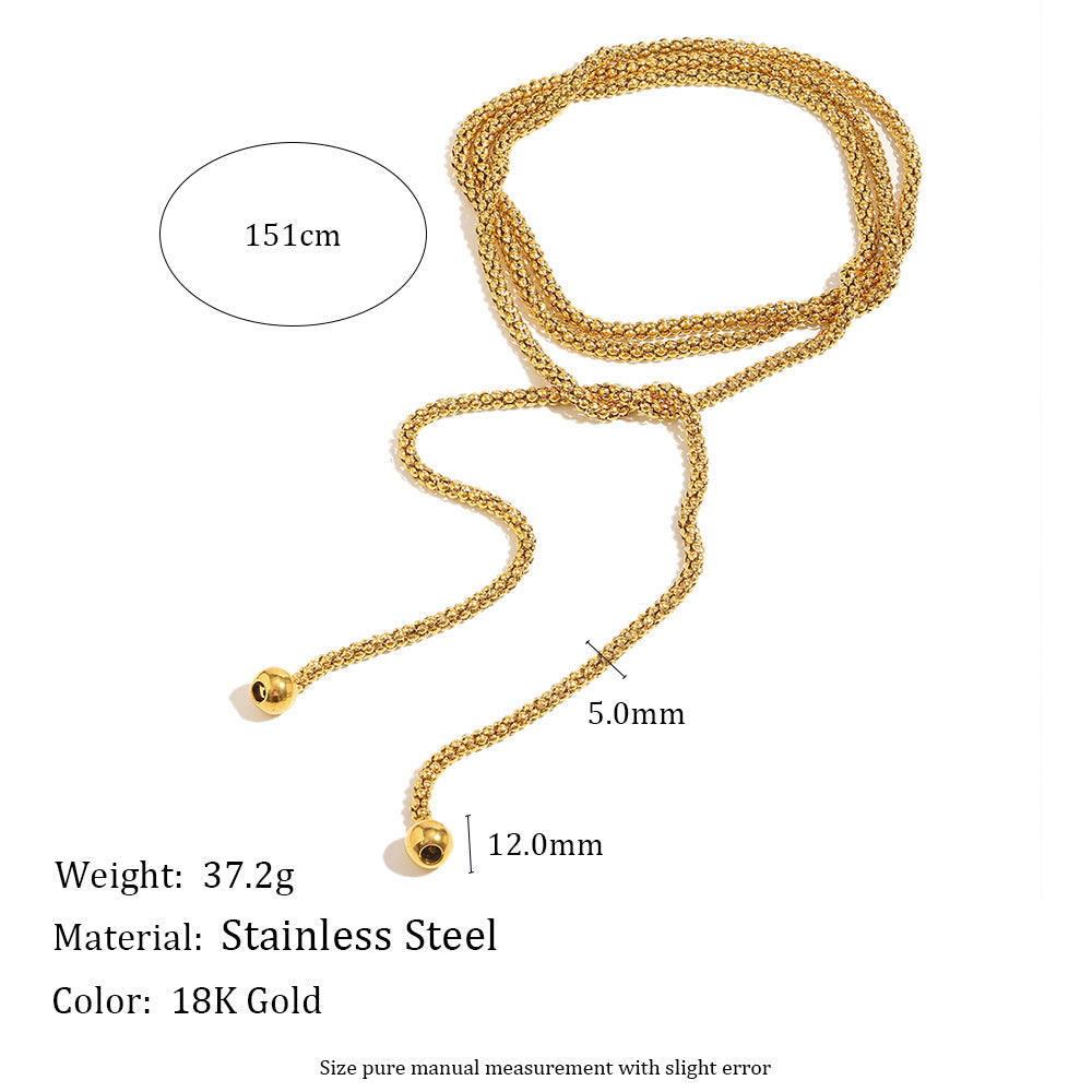 Collana da donna a più strati con perle quadrate, in acciaio inossidabile placcato oro 18 carati, stile geometrico minimalista