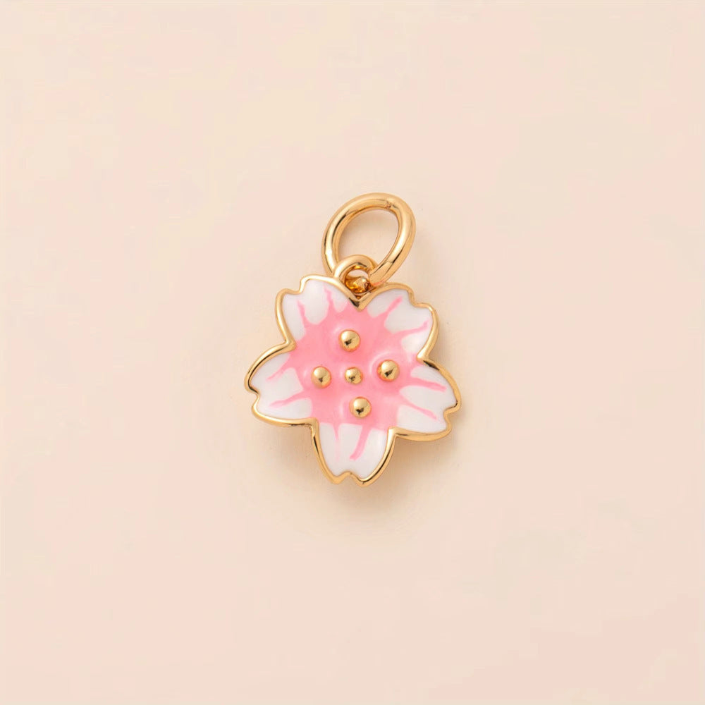 Minimalist Luxury 18K Gold Plated Heart Teardrop Floral Brass Pendant