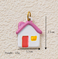 Minimalist Luxury Geometric House Star Heart Cubic Zirconia Inlaid 18K Gold Plated Stainless Steel Pendant Charm Bar