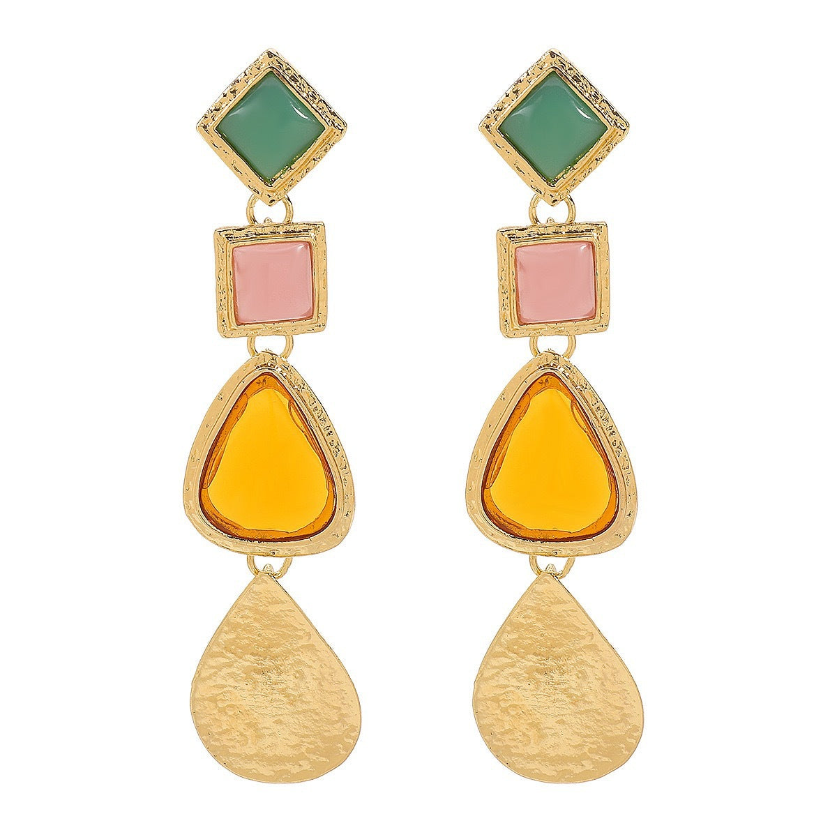 Fashion Geometric Resin Plated Earrings for Women