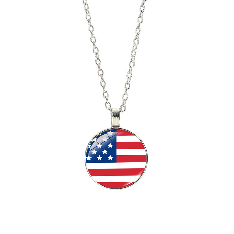 Sporty Geometric Alloy Plated Necklace with Crystal Pendant Unisex Cable Chain