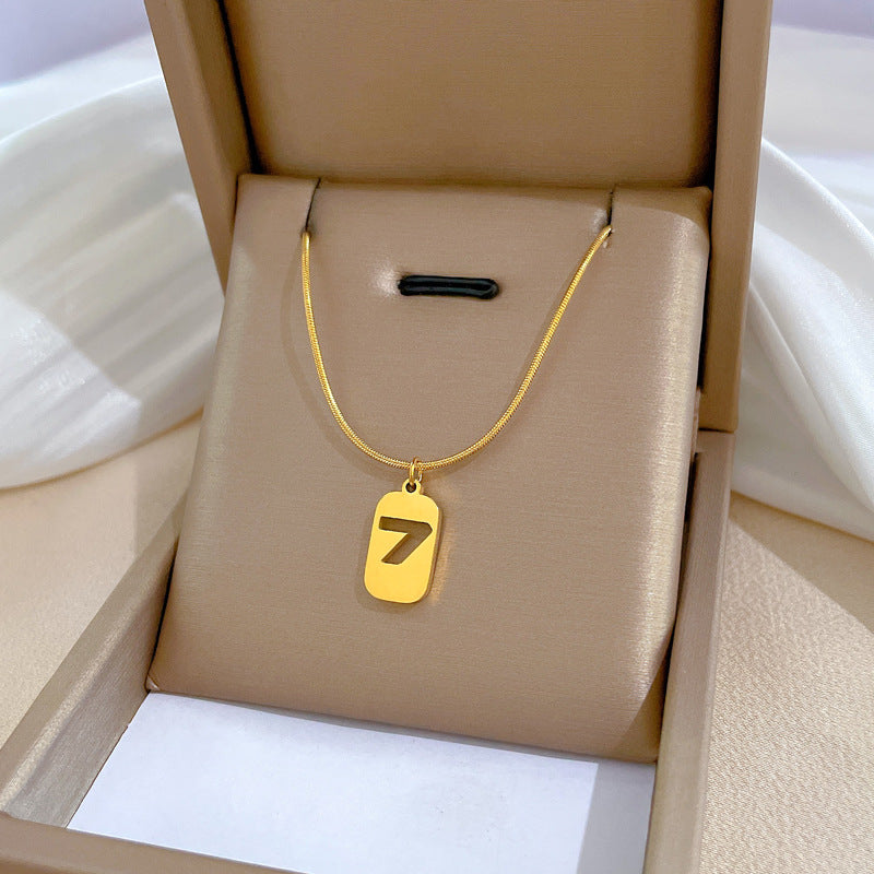 Collar Minimalista de Acero de Titanio Geométrico con Dije de Acero Inoxidable 304 Bañado para Unisex
