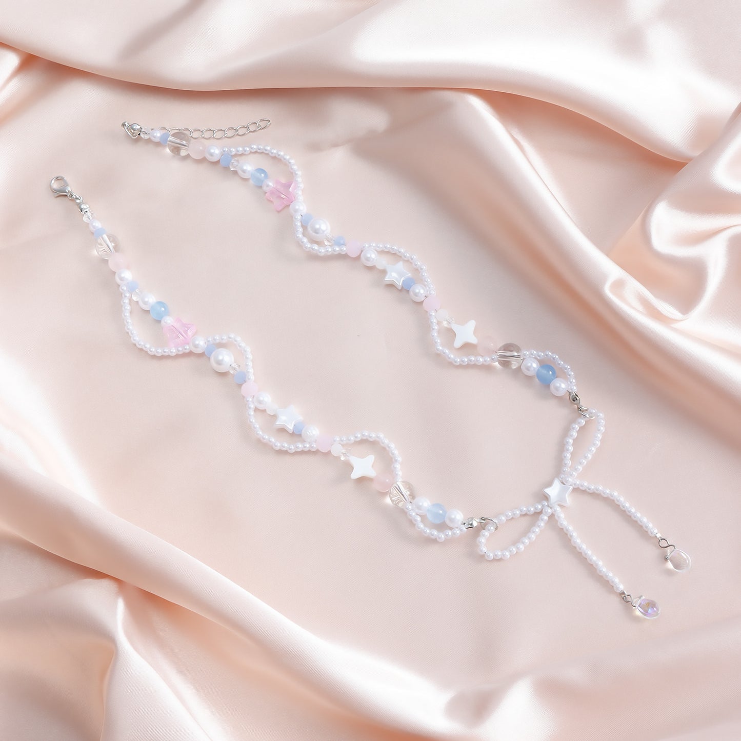 Minimalist Butterfly Bow Star Pendant Necklace for Women with Electroplated Plastic Resin Chain Adjustable Clavicle Length