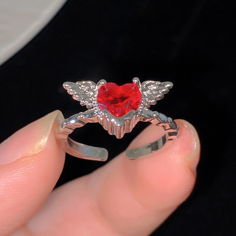 Minimalist Sweet Colorful Crown Flower Bow Teardrop Brass Ring with Cubic Zirconia Inlay for Women