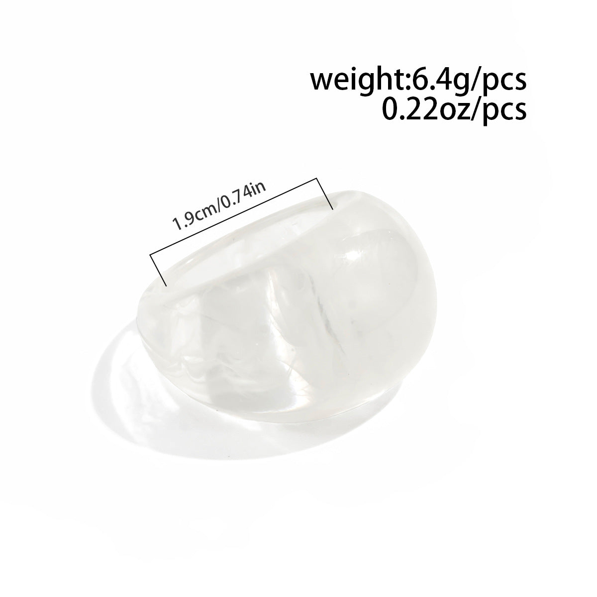 Gradient Geometric Oval Resin Ring for Women Stackable Wide Band