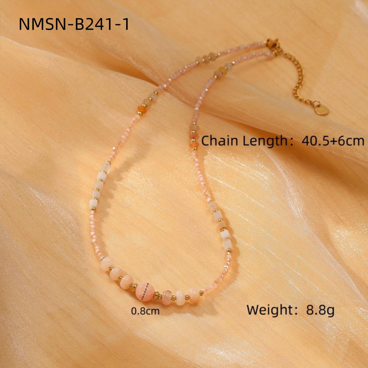 Set di bracciale, collana e anello da donna in acciaio inossidabile a forma di cuore, stile vintage, con pietre naturali e zirconi placcati