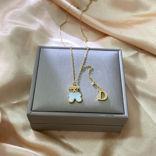 Cute Animal Gold Plated Titanium Steel Pendant Necklace for Unisex