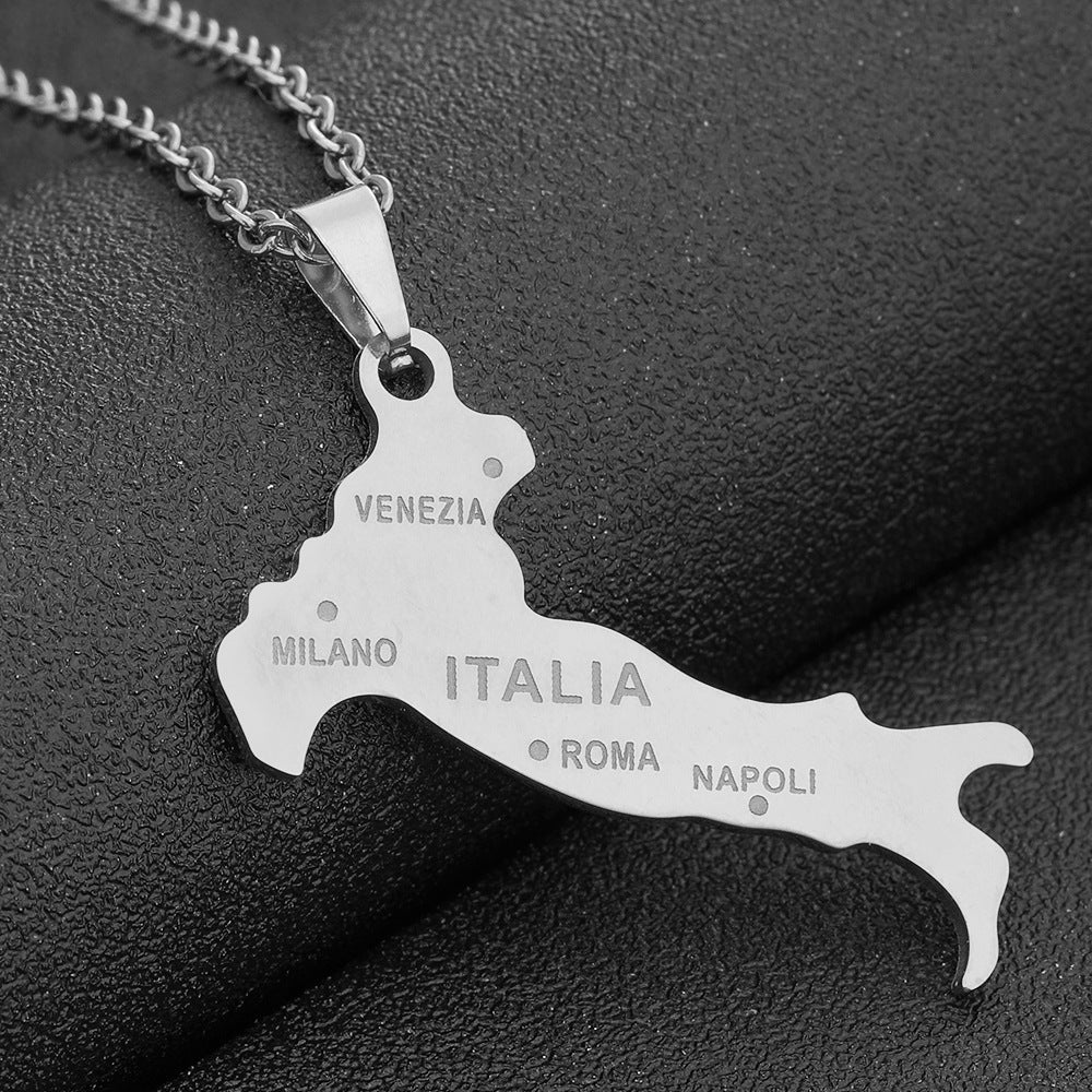 Collana con ciondolo geometrico minimalista in acciaio inossidabile con finitura smaltata per donna e uomo
