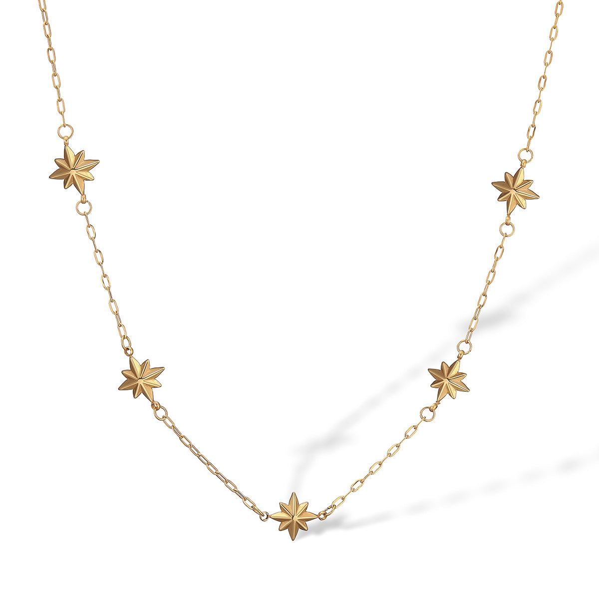 Minimalist Irregular Heart and Floral Pendant Necklace for Women Stainless Steel Clavicle Chain
