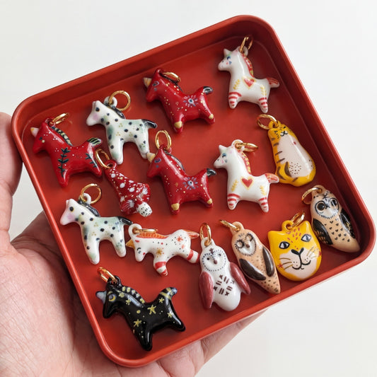 Minimalist Cartoon Animal Star Alloy Plated Charm Bar Pendant