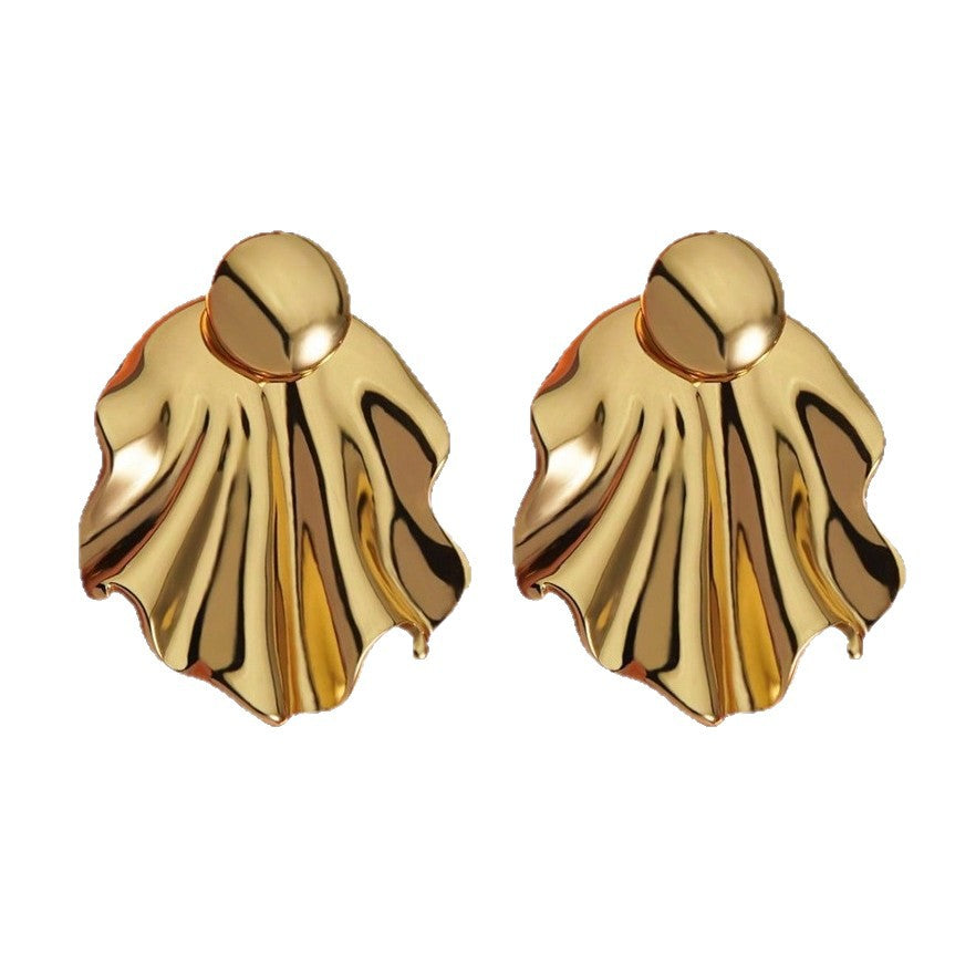 Elegant Round Geometric Stainless Steel Stud Earrings for Women
