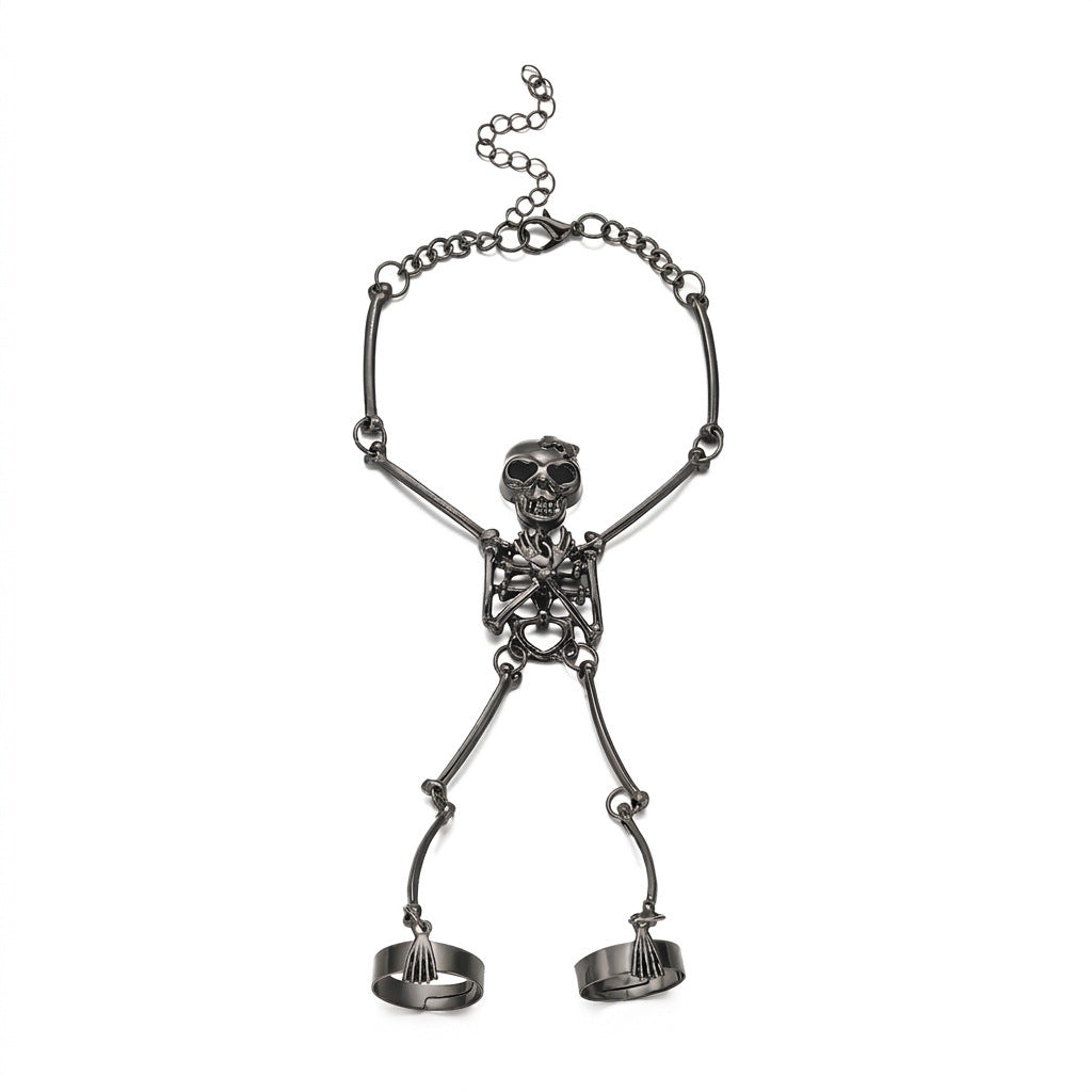 Gothic Punk Geometric Skeleton Alloy Bracelet Unisex Halloween Jewelry