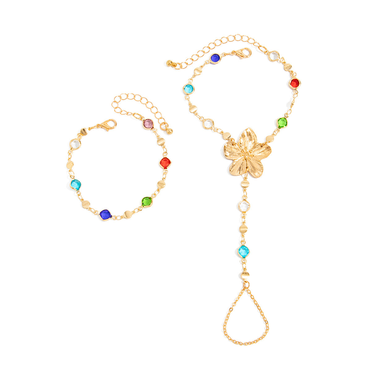 Sweet Floral Crystal Zinc Alloy Plated Y-Shape Necklace for Women