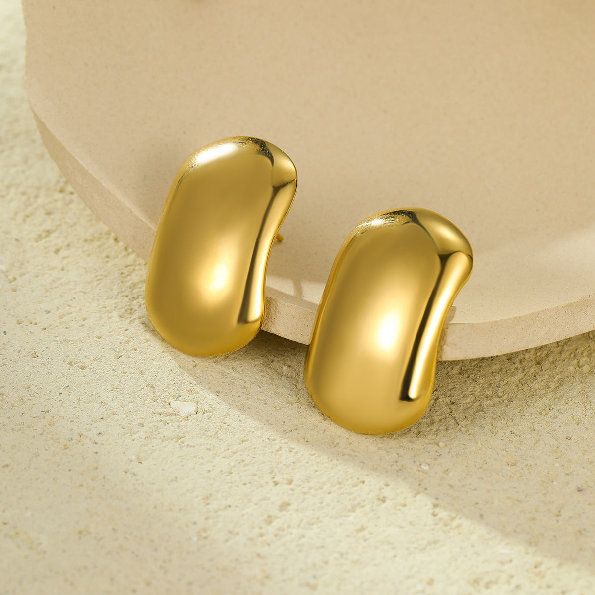 Pendientes Minimalistas Cuadrados de Acero Inoxidable con Baño de Oro de 18K para Mujer
