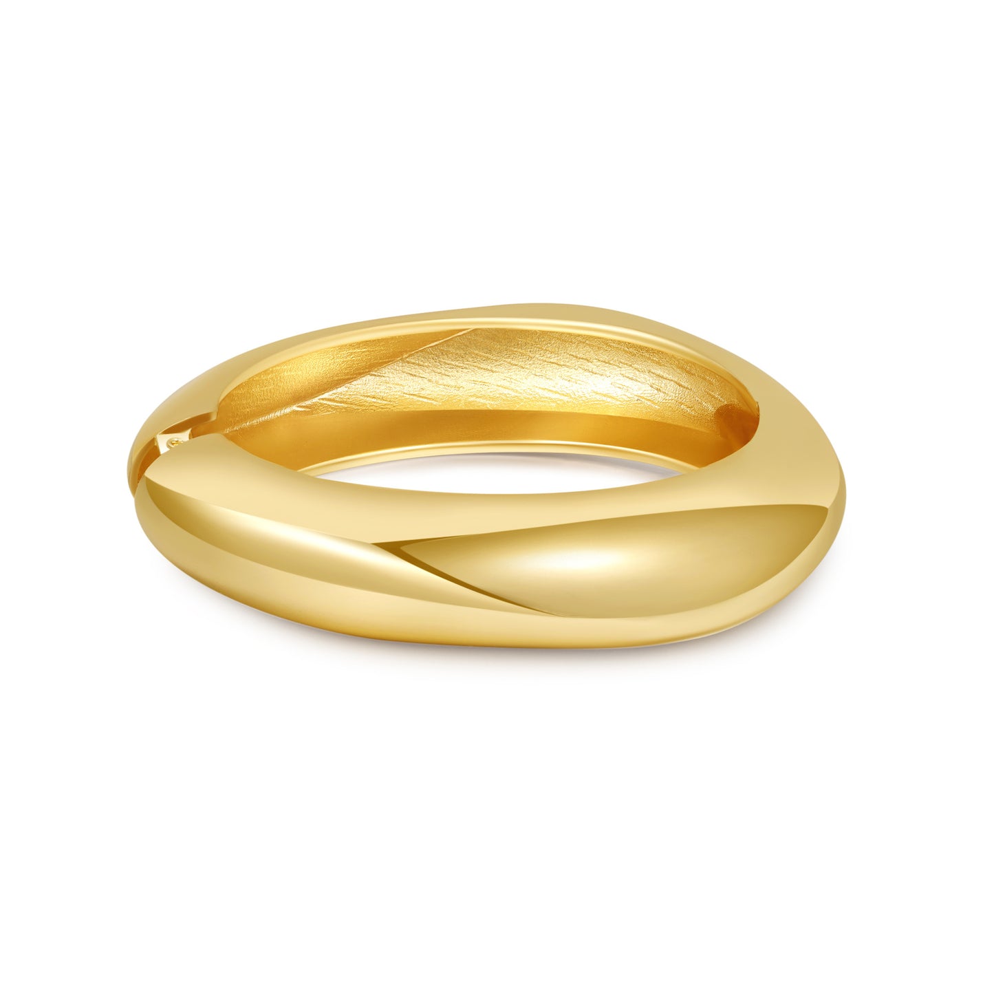 Geometric Round Plated Alloy Asymmetrical Cuff Bracelet