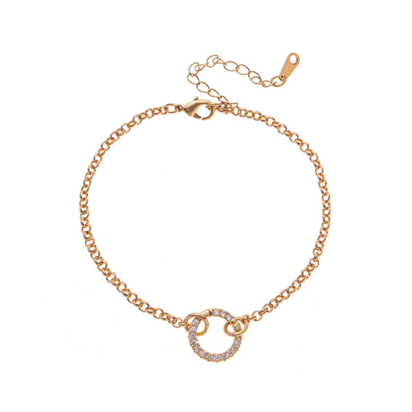 Vintage 18K Gold Plated Brass Corn Chain Necklace with Round Oval Heart Geometric CZ Pendant Charm Bar