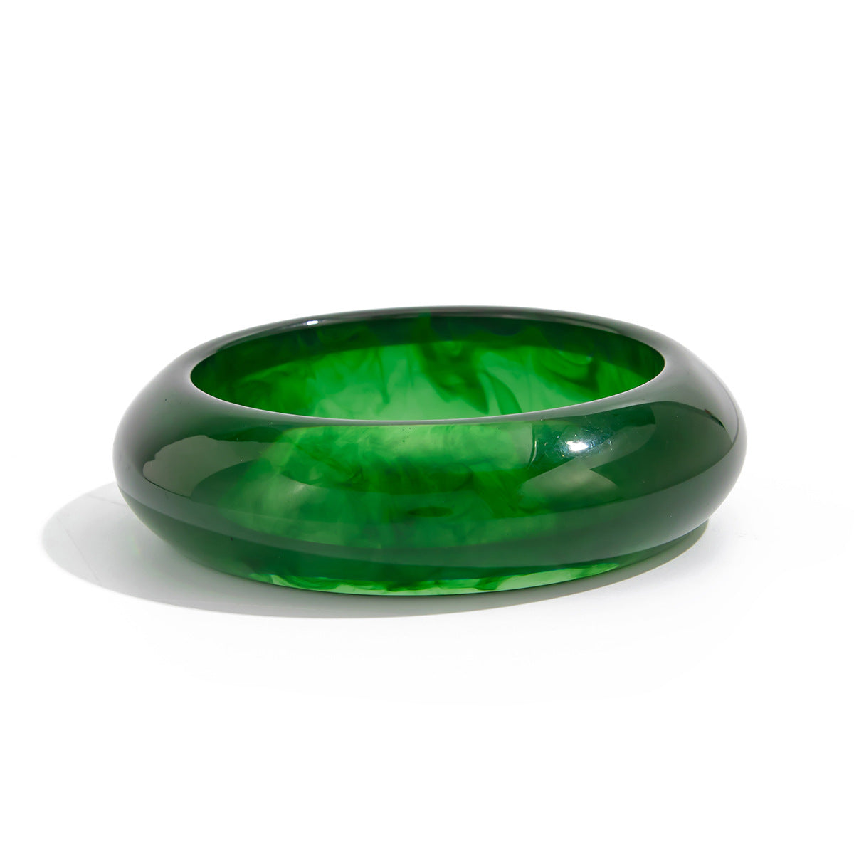 Minimalist Cold-Tone Alloy Open Bangle Bracelet for Women with Plated Finish and Translucent Ombre Effect