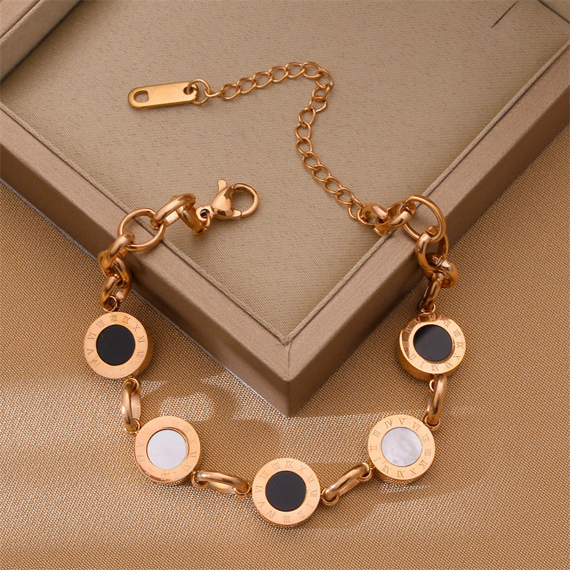Bracciale Minimalista in Acciaio al Titanio a Forma di Foglia per Donna e Uomo con Finitura Placcata, Gioielli Versatili in Acciaio Inossidabile