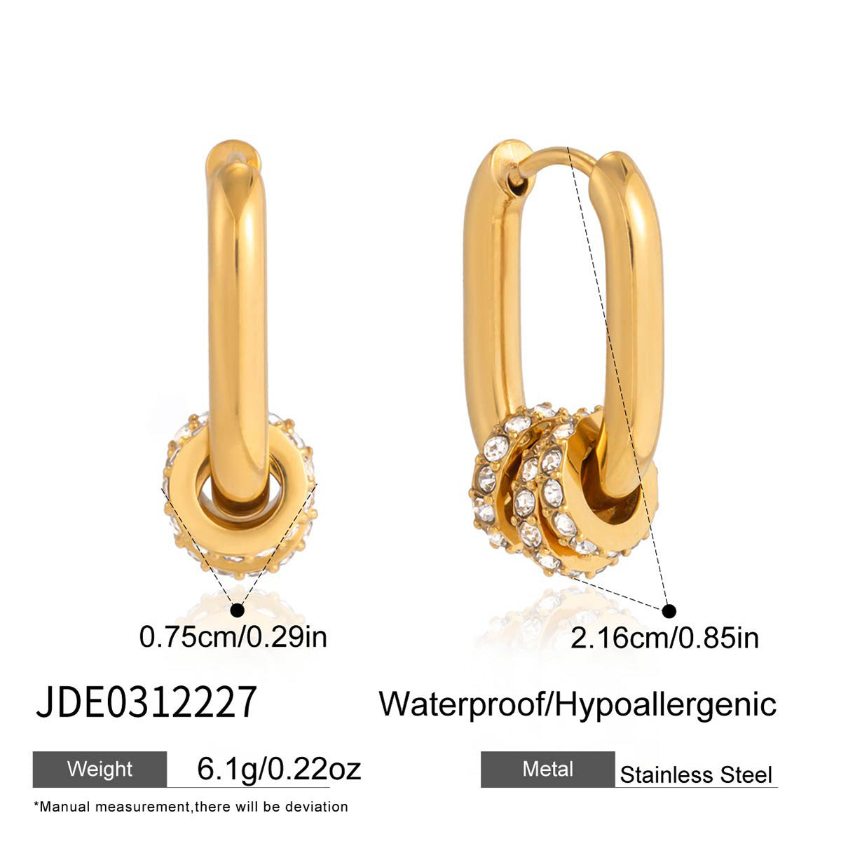 Minimalist Stainless Steel Round Oval Hoop Earrings Plated Finish for Women