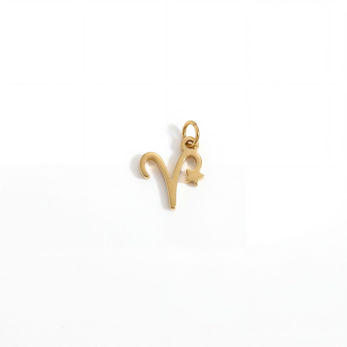 Vintage Stainless Steel PVD 18K Gold Plated Zodiac Charm Bar Necklace