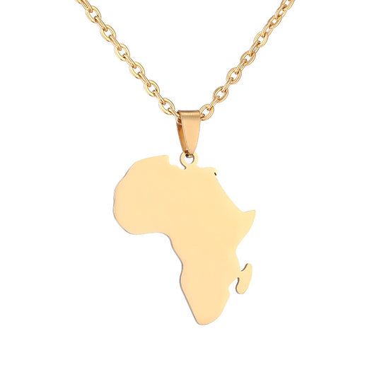 Collana con pendente geometrico in acciaio al titanio per uomo e donna, gioielli di moda con catena a O, design placcato, stile bohémien