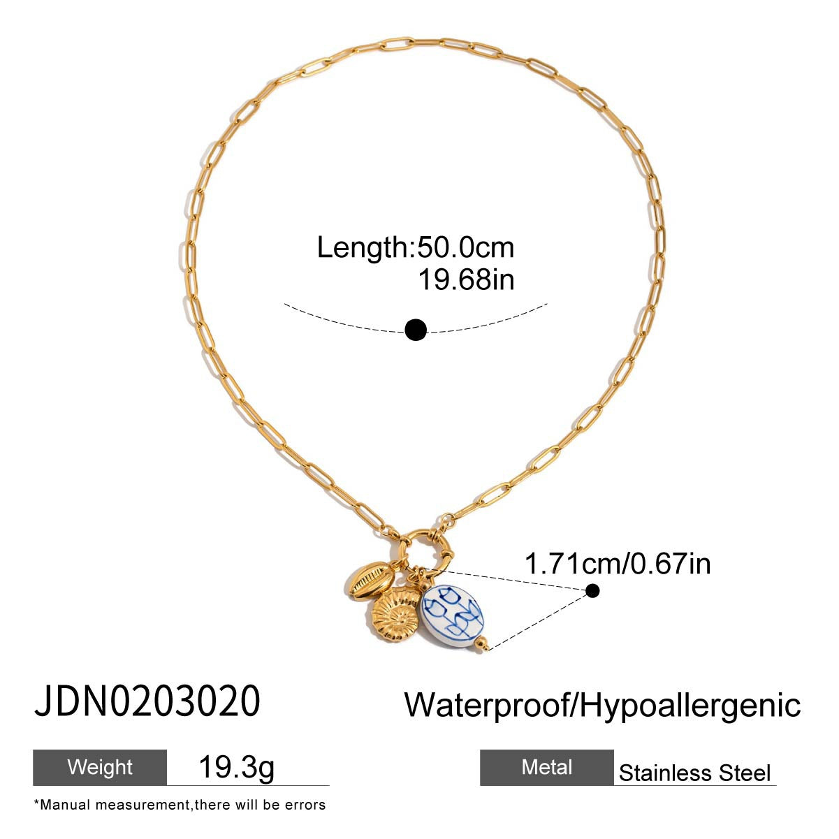 Minimalist Elegant Geometric Oval Stainless Steel Plated Titanium Steel Pendant Necklace Charm Bar for Women