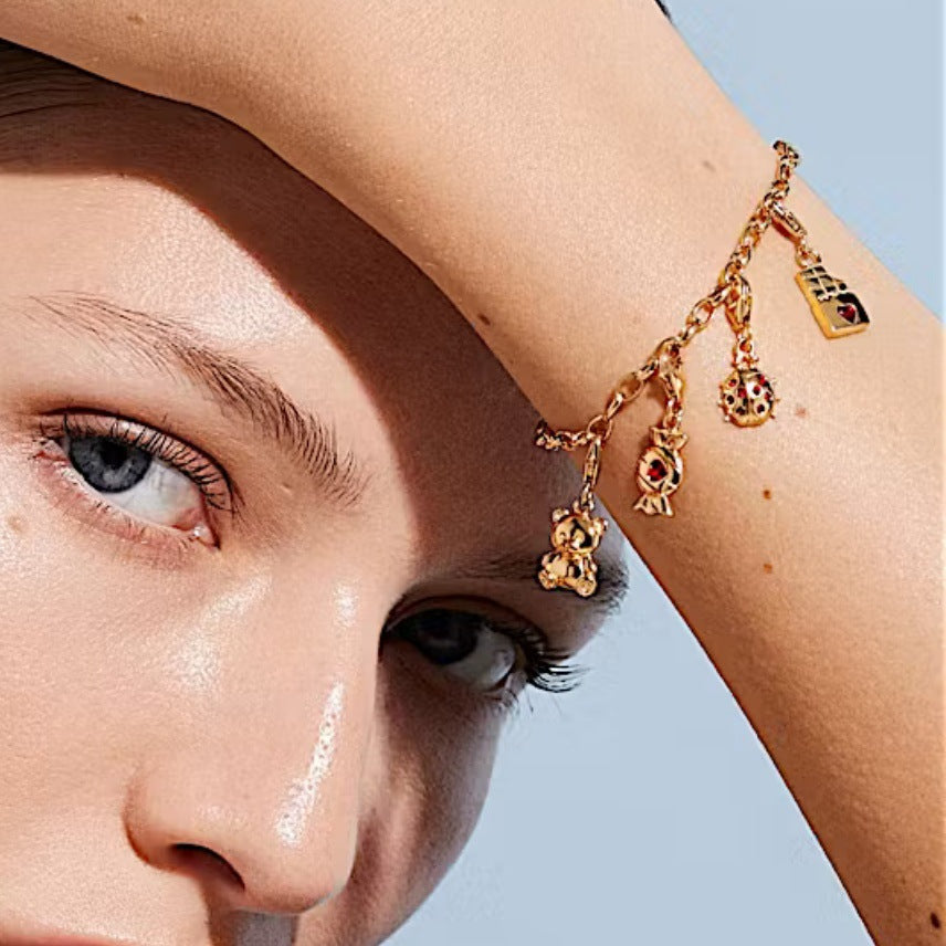 Gold Plated Stainless Steel Animal Geometric Charm Bar Pendant Necklace Bracelet DIY Accessories