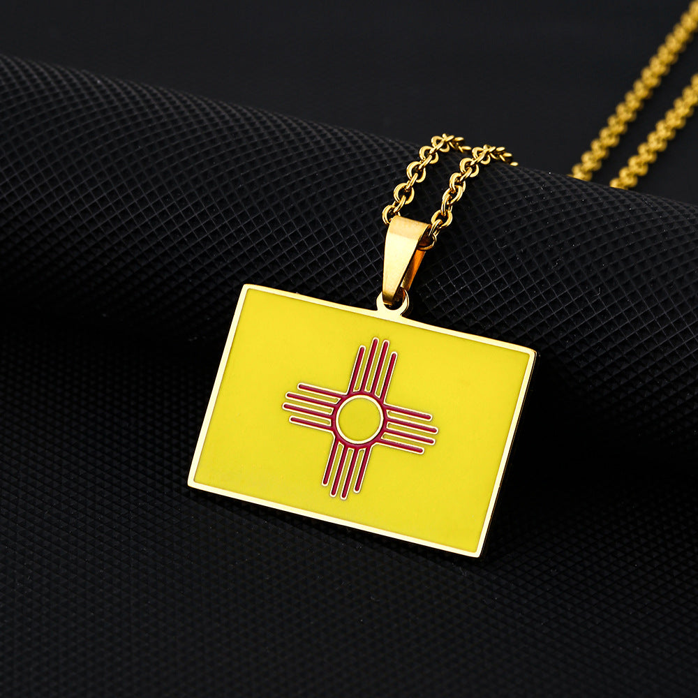 Collar de Acero Inoxidable Minimalista Geométrico con Acabado al Vacío para Uso Informal y Casual de Negocios Unisex
