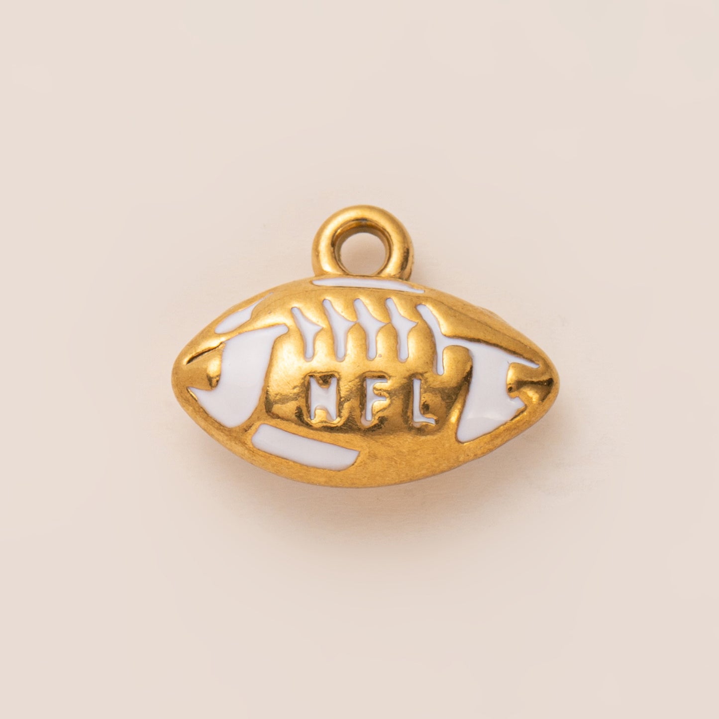 Sporty Vintage 18K Gold Plated Stainless Steel Ball Chain Necklace Charm Bar for Unisex