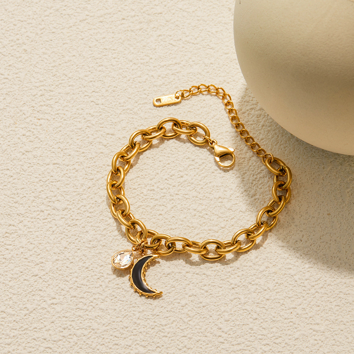 Pulsera de Acero Inoxidable con Baño, en Forma de Estrella, de Lujo Minimalista para Mujer con Detalles de Pedrería
