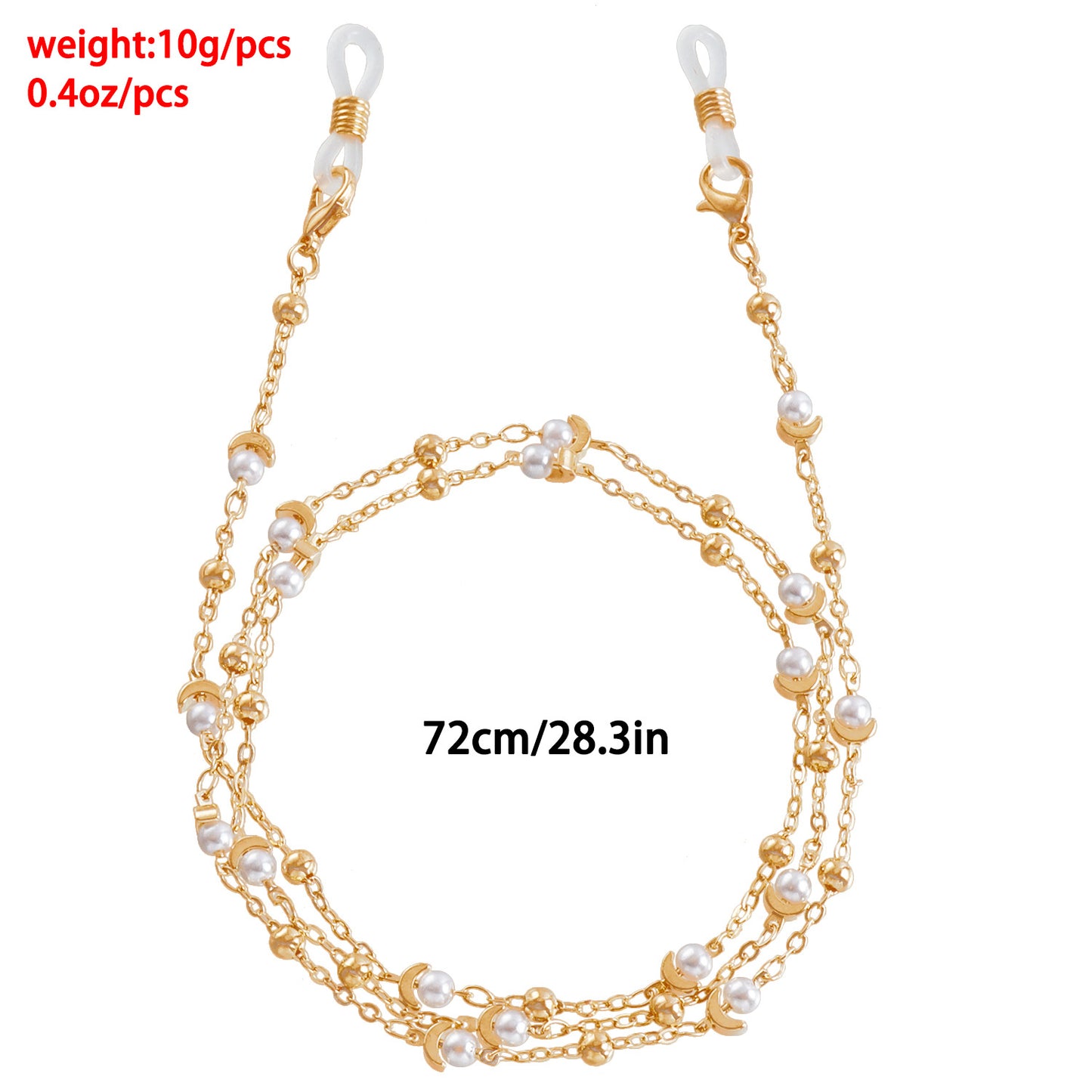 Luxury Minimalist Moon Alloy Chain with Imitation Pearl